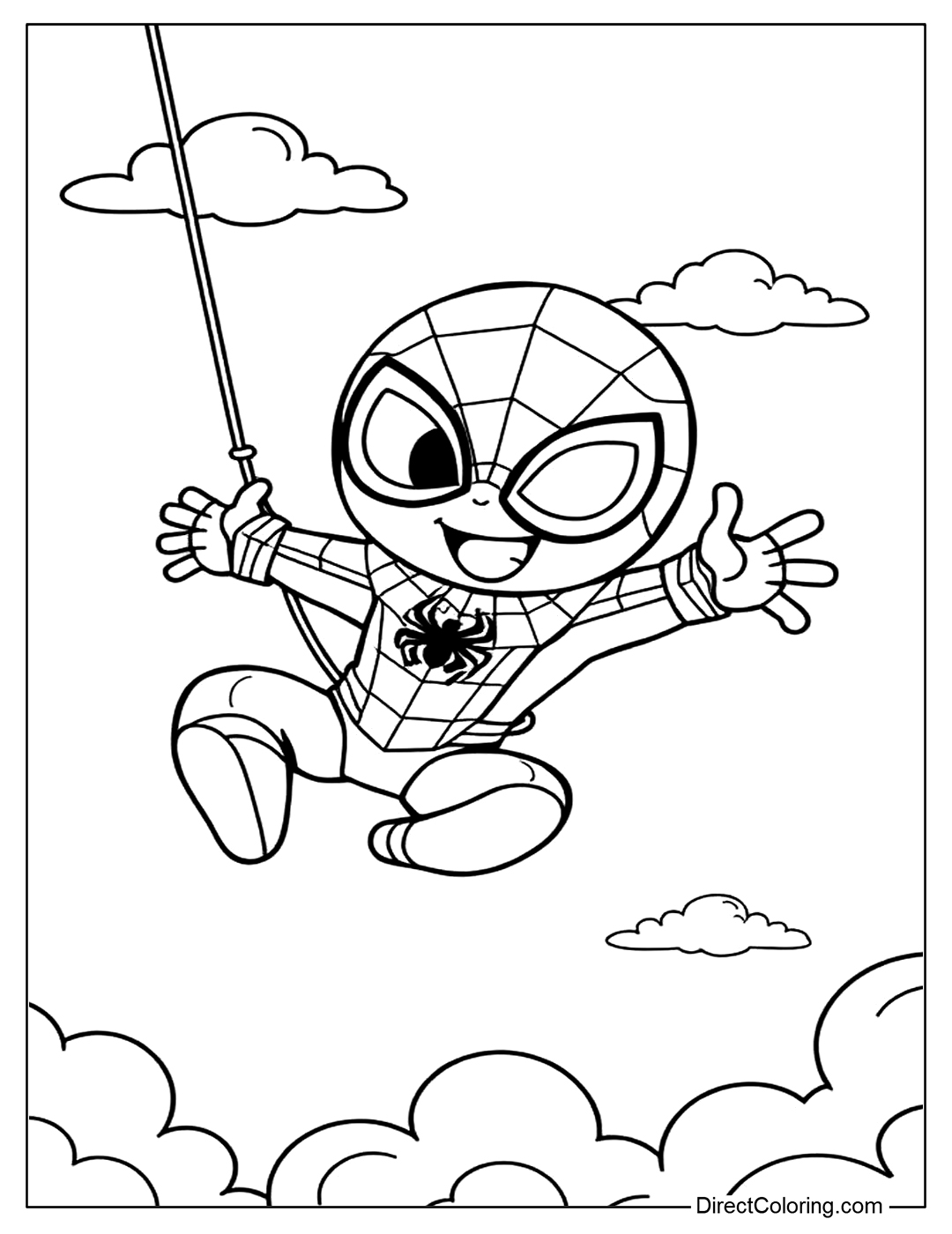 Chibi Spider-Man Coloring Page